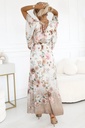 Airy Floral Long Coat Beige
