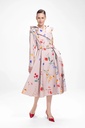 Airy Floral Long Coat Beige